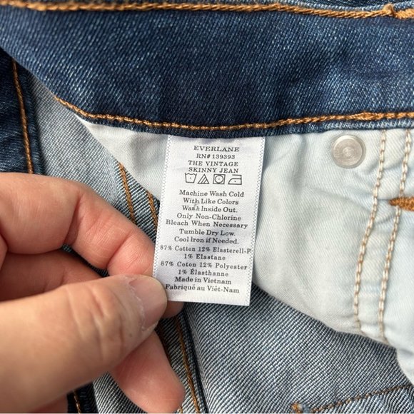 Everlane The Vintage Skinny Ankle Jeans Button Fly Raw Hem - Picture 9 of 16